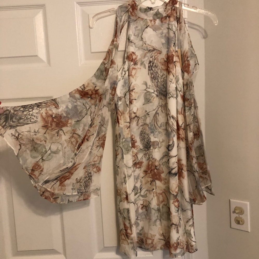 Haute Hippie bell sleeve mini dress